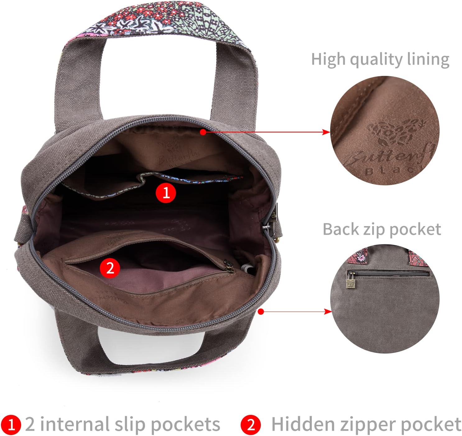 Boho Canvas Shoulder Bag With Adjustable Crossbody Strap