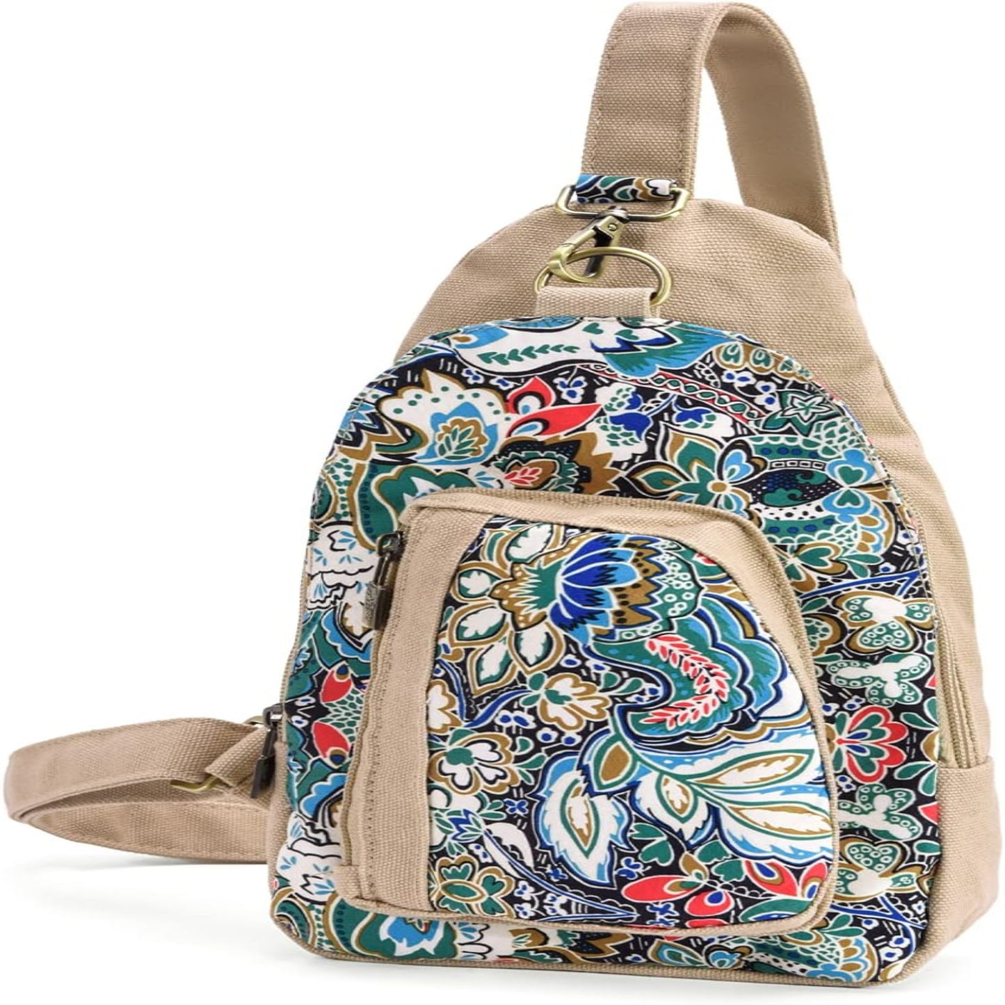 Boho Canvas Sling Bag for Women – Adjustable Crossbody