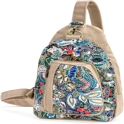 Boho Canvas Sling Bag for Women – Adjustable Crossbody
