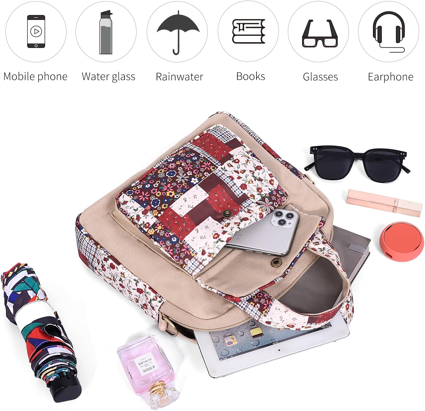 Women’s Canvas Shoulder Bag With Adjustable Strap