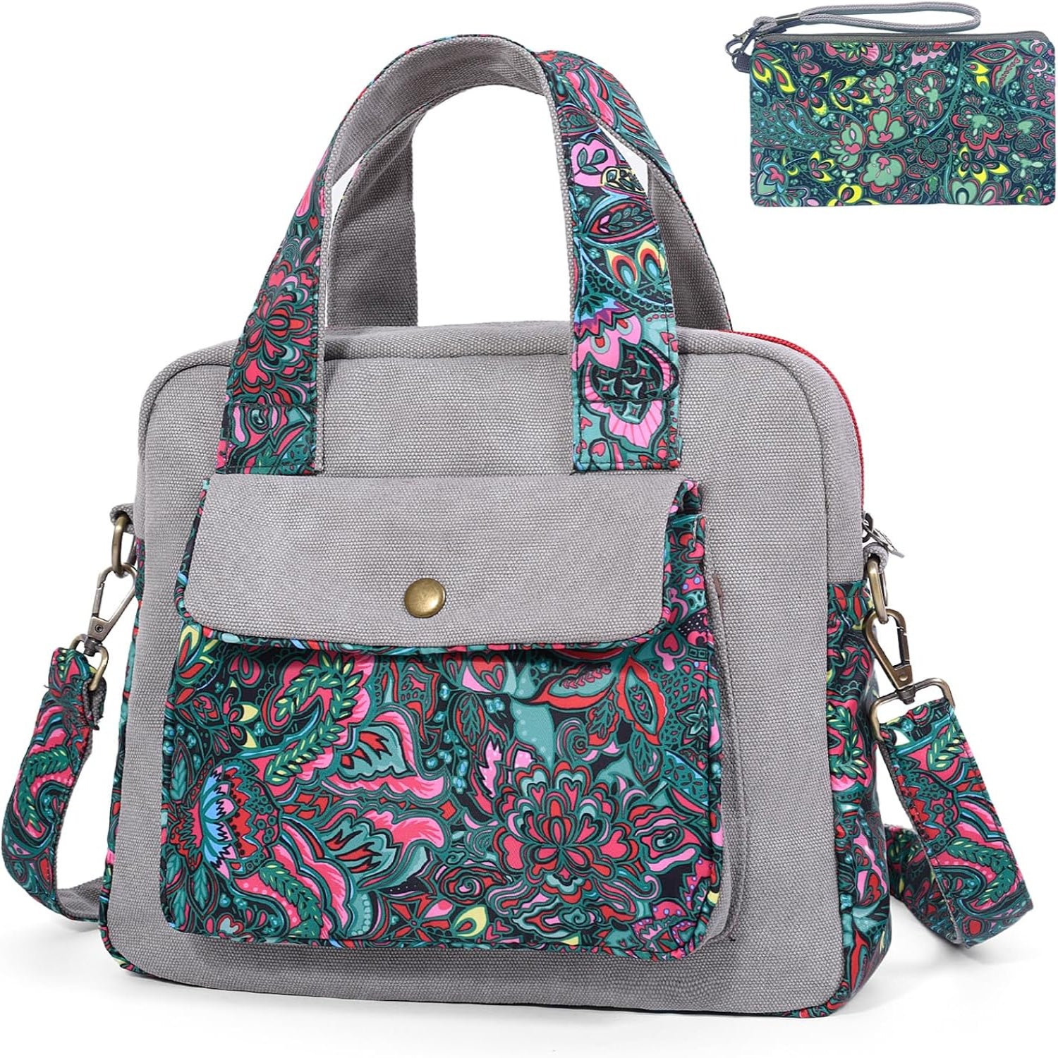 Women’s Canvas Shoulder Bag with Adjustable Strap