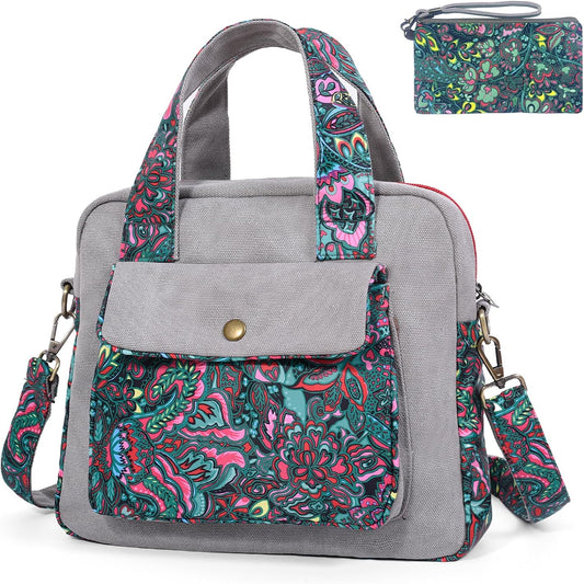 Women’s Canvas Shoulder Bag with Adjustable Strap
