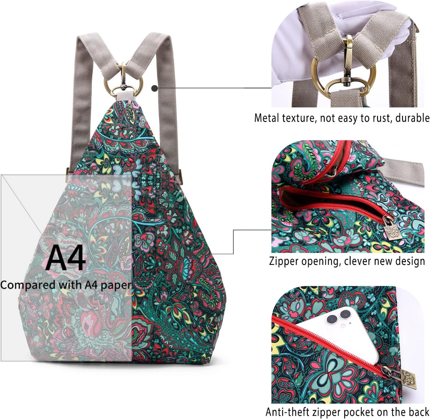Women’s Butterfly Boho Backpack Purse Small Daypack