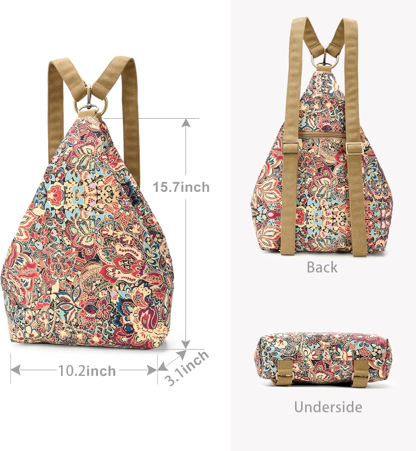 Women’s Boho Butterfly Backpack Purse – Small Casual Daypack