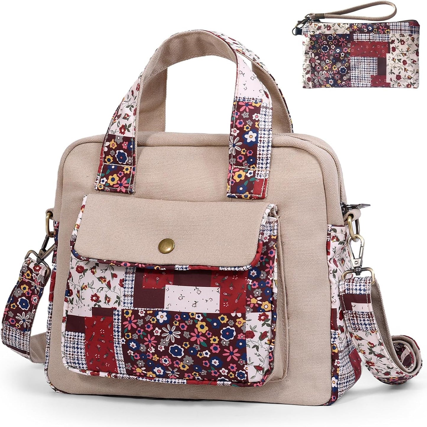 Women’s Canvas Shoulder Bag With Adjustable Strap