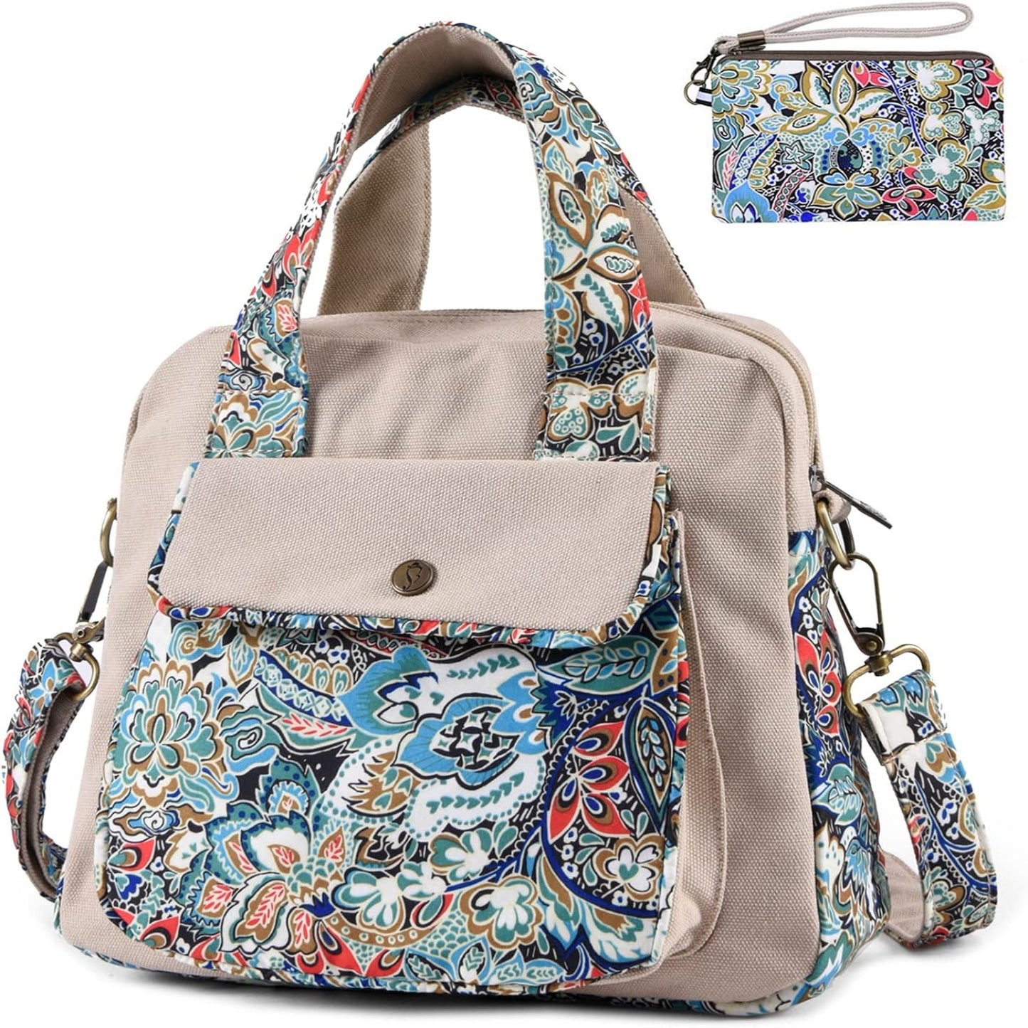 Women’s Canvas Shoulder Bag Crossbody With Top Handle