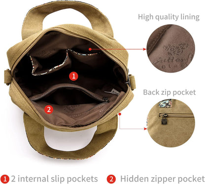 Boho Canvas Shoulder Bag With Adjustable Strap For Women