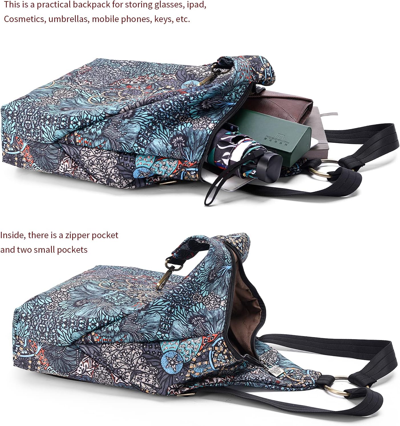 Boho Butterfly Small Backpack Purse for Women