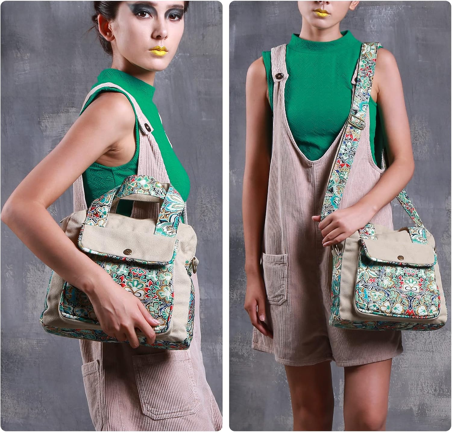 Women’s Canvas Shoulder Bag Crossbody With Top Handle